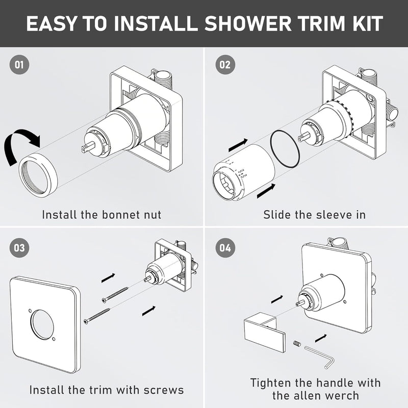 Replacement for Delta 13/14 Series Shower Faucet Set,Shower Handle Set Compatible with RP46074,Fits R10000 Series Valves(Cartridge and Valve Not Included),Brushed Gold Brushed Gold