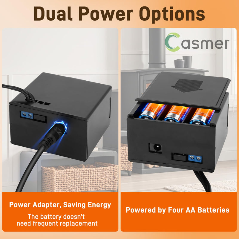 Upgraded Universal Fireplace Remote, Dual Power, Control Millivolt Valve Thermostat Remote | Dual Power