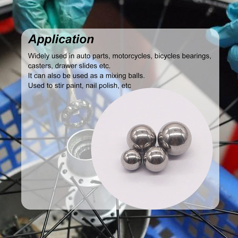 weideer 430pcs Stainless Steel Precision Steel Balls Bicycle Bearing Balls Metal Mixing Balls Assortment Kit 1/4" 7/32" 3/16" 5/32" 1/8" 3/32" K-086-430