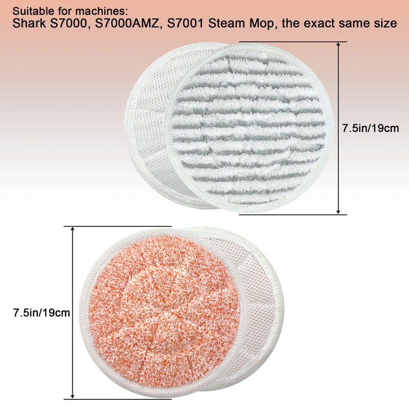 10-Pack S7000 Replacement Steam Mop Pads,Compatible with Shark S7001 S7000AMZ, S7000 S7001TGT S7201 S7005 S7020 S8001 S8201 Series Steam Mop Pads,Steam & Scrub All-in-One Scrubbing Mop Pads s7000(4+6)