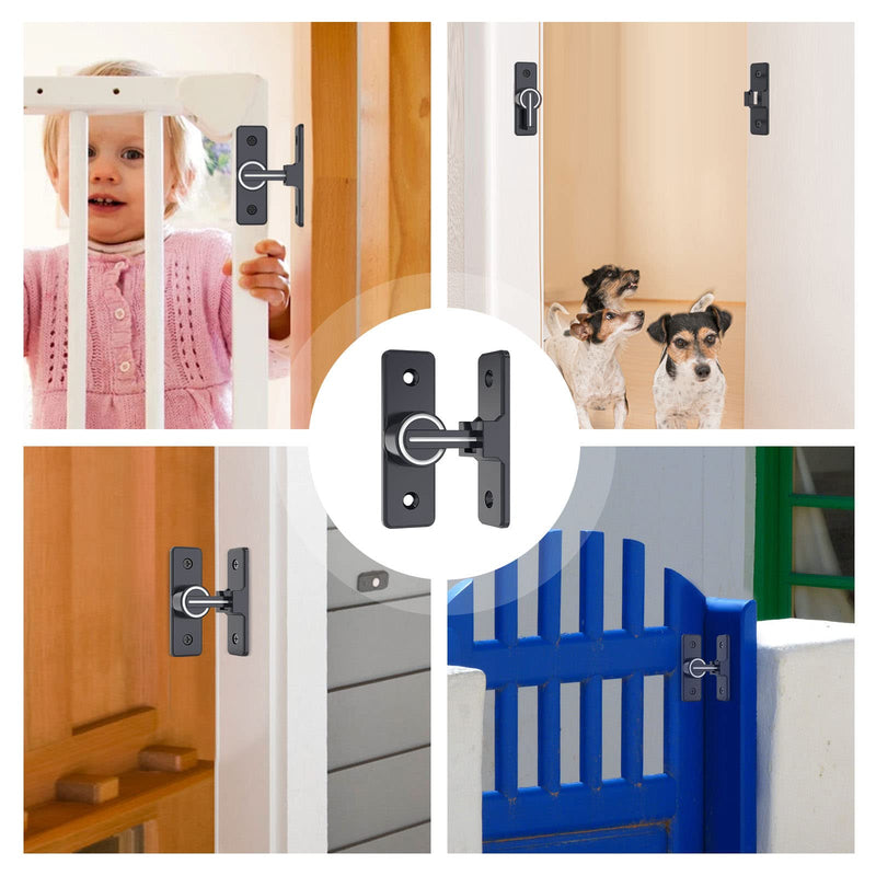 Barn Door Lock Hardware, 90 Degree Heavy Duty Safety Gate Latches Flip Bolt Latch Lock, Barn Sliding Door Latch Suitable for Garden, Bathroom, Outdoor, Window (Luminous-2PCS) Luminous-2PCS
