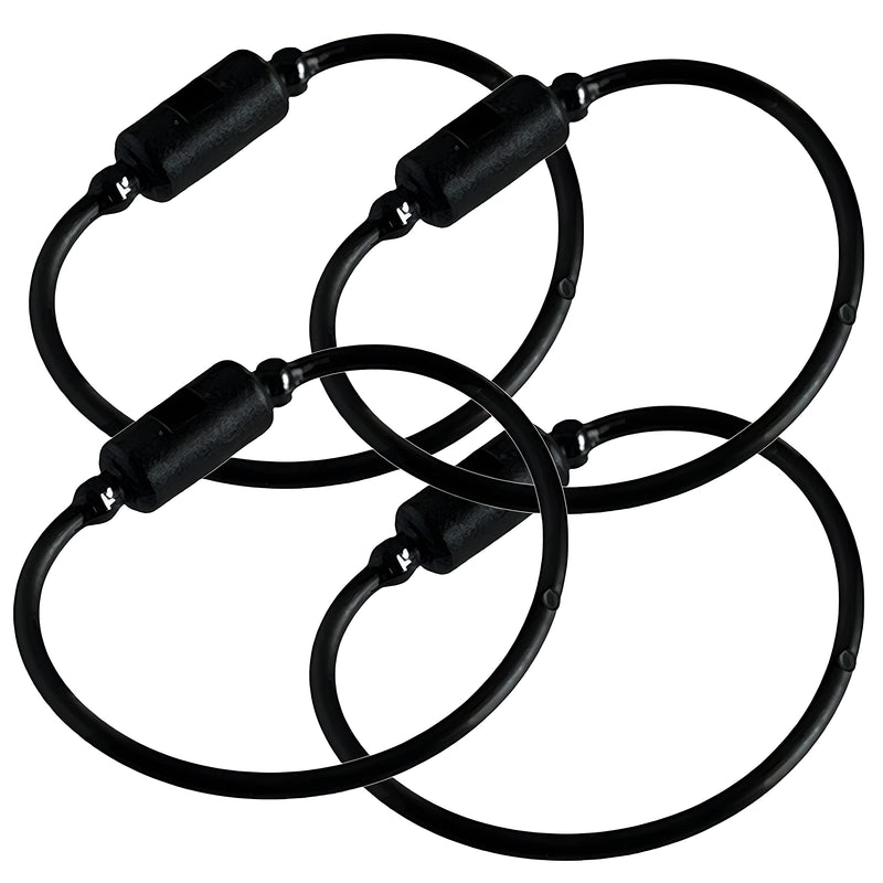 50 Pack Black 5” Self Locking Rings for Keys, Keychains, Cables, Luggage and Tags, Waterproof Nylon Plastic Rings, Tamper Evident Security Seal 50