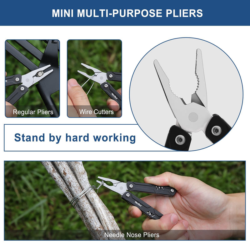 NexTool Keychain Multitool, 9 in 1 Mini Multitool with Needle Nose Pliers, Scissors, SIM Extractor and Screwdrivers for Travel, EDC, TSA Approved Multitool, Bladeless Small Multitool(Mini Sailor Lite) Pocket Size Mini Sailor Lite