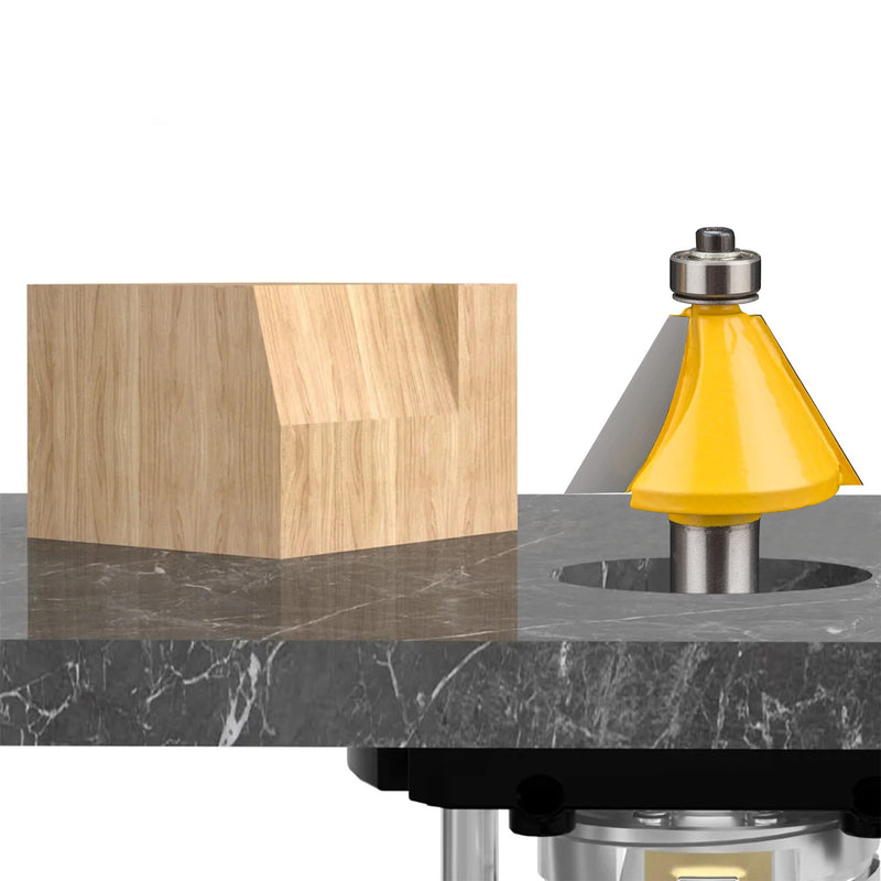HUHAO 3Pcs Chamfer Router Bit Set 1/2 Inch Shank Bevel Router Bits 15, 22.5, 30 Degree 3pc