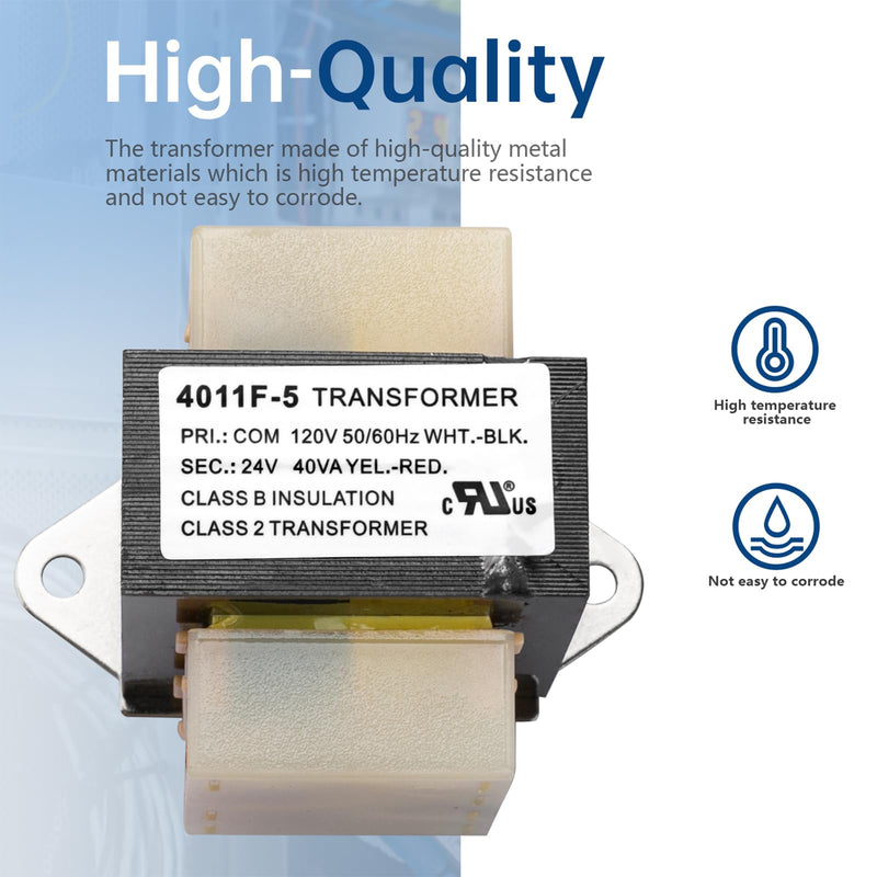 46-24124-06 HVAC Transformer Replacement for Rheem Furnace Parts, 40 VA Furnace Control Transformer 120/24V Channel 2 Hole Mount HVAC Furnace Transformer