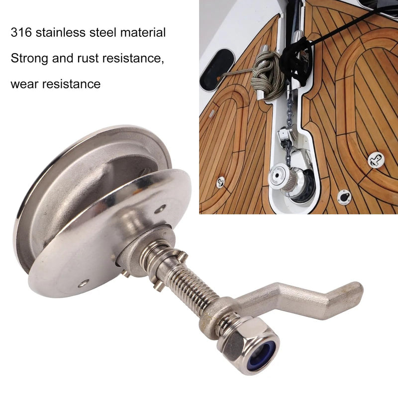 Boat Hatch Latch Stainless Steel Marine Slam Latch Boat Flush Pull Handle with Plate and Screws 2 pack