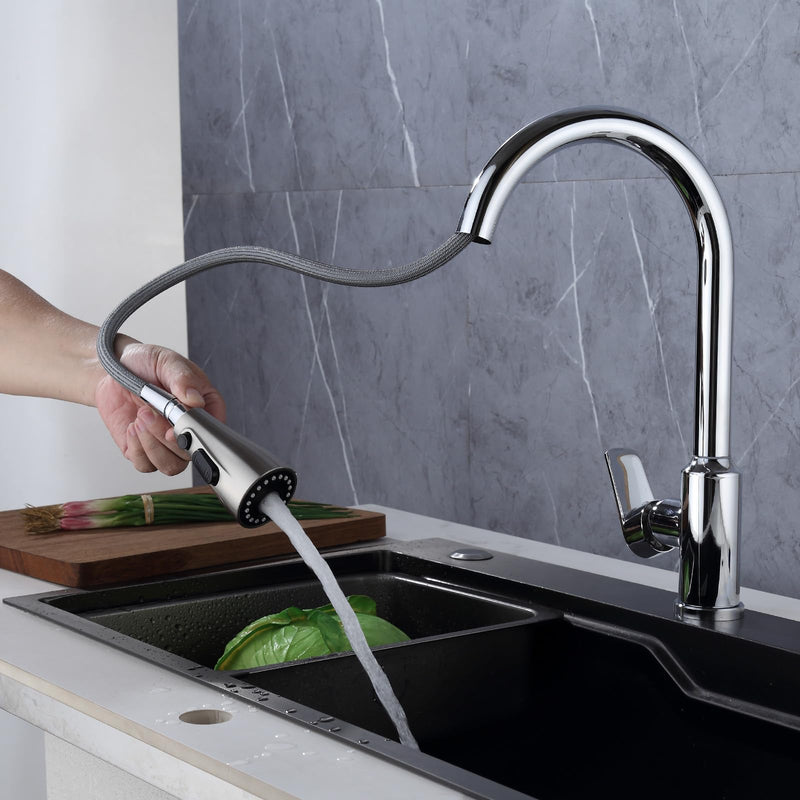 Kitchen Faucet Head Replacement Compatible with Moen 191004 – Durable ABS & Silicone Nozzle for Easy Installation and Limescale Prevention (Brushed Nickel) Brushed Nickel