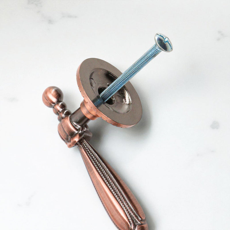 5 Packs of 5'' Bronze Vintage Cabinet Handles – Antique Copper Drawer Pulls, Euro Style Dresser Pull for Kitchen Furniture, Bedroom & Bathroom Hardware, 5''/128mm Hole Centers, 6.5 Inch Overall Length