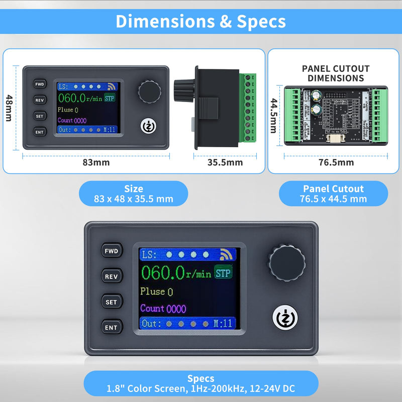 Stepper Motor Controller, DC 12-24V, 20 Modes, Modbus Driver Compatible with Nema 17 23 34, CNC, PLC
