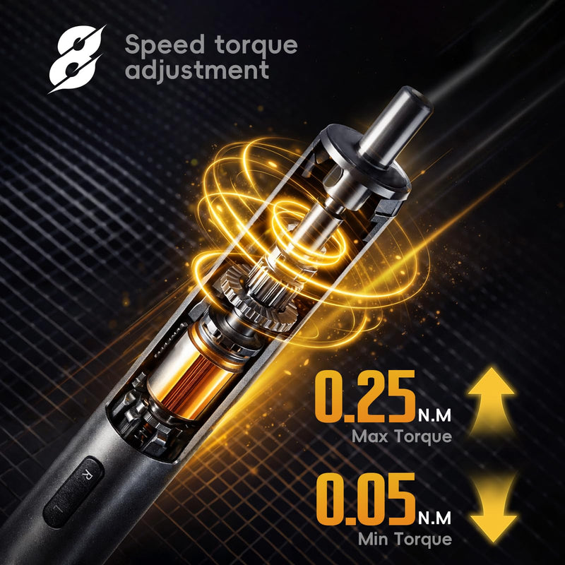 TBK-008 Electric Precision Screwdriver Set | 8-Level Torque Control, 380RPM, 24 Magnetic Bits, USB-C Rechargeable, iPhone iPad MacBook PS5 Nintendo Switch Laptop Repair