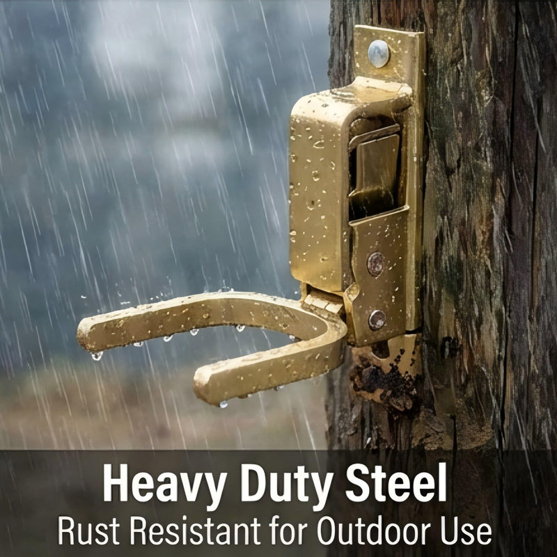 Heavy Duty Gate Latch for Farm & Ranch Gates, One Hand Automatic Spring Lock, Instant Self Locking Gate Latch for Metal Pipe, Wood & Backyard Fence Gates, Rust Resistant Easy Install 1
