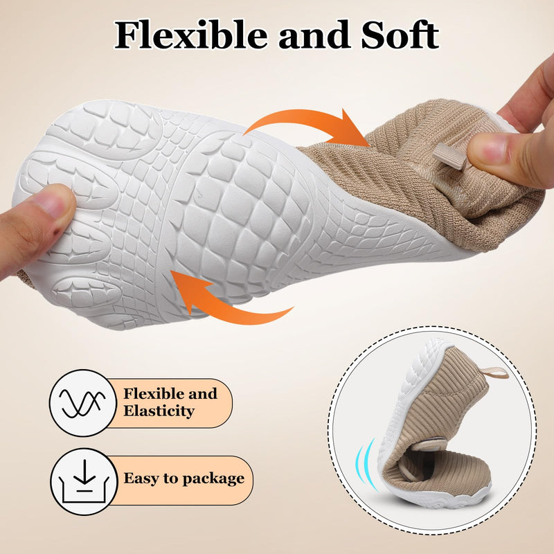 Besroad Womens Walking Shoes Wide Diabetic Shoes Adjustable Zero Drop Edema Shoe Breathable Nursing Hiking Casual Barefoot Sneaker Indoor Outdoor 10 Wide Khaki