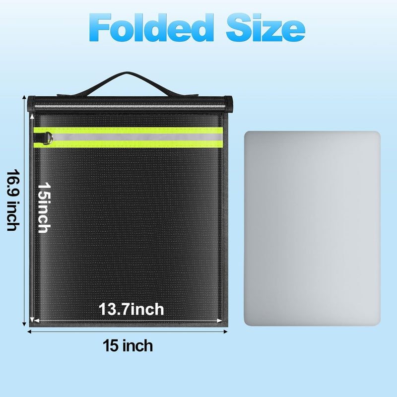 Large Faraday Bags EMP Proof,Portable Faraday Cage for Laptops Tablets,Faraday Bags with Handle&Reflective Strip,EMP bags for Electronics,Fireproof Waterproof RFID Signal Blocker Faraday Pouch 1 Pack XL(Up to Laptop)
