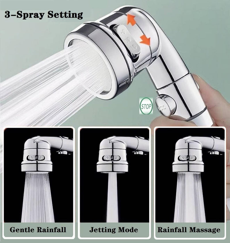 Sink Faucet Hose Sprayer Attachment handheld Sink Sprayer with ON/Off & 7 Adapters Extension Shampoo Hose Shower Head for Hair Washing Baby Bath Pet Rinse (6.5ft Silver Sink Shower Set) 6.5ft Silver Sink Shower Set