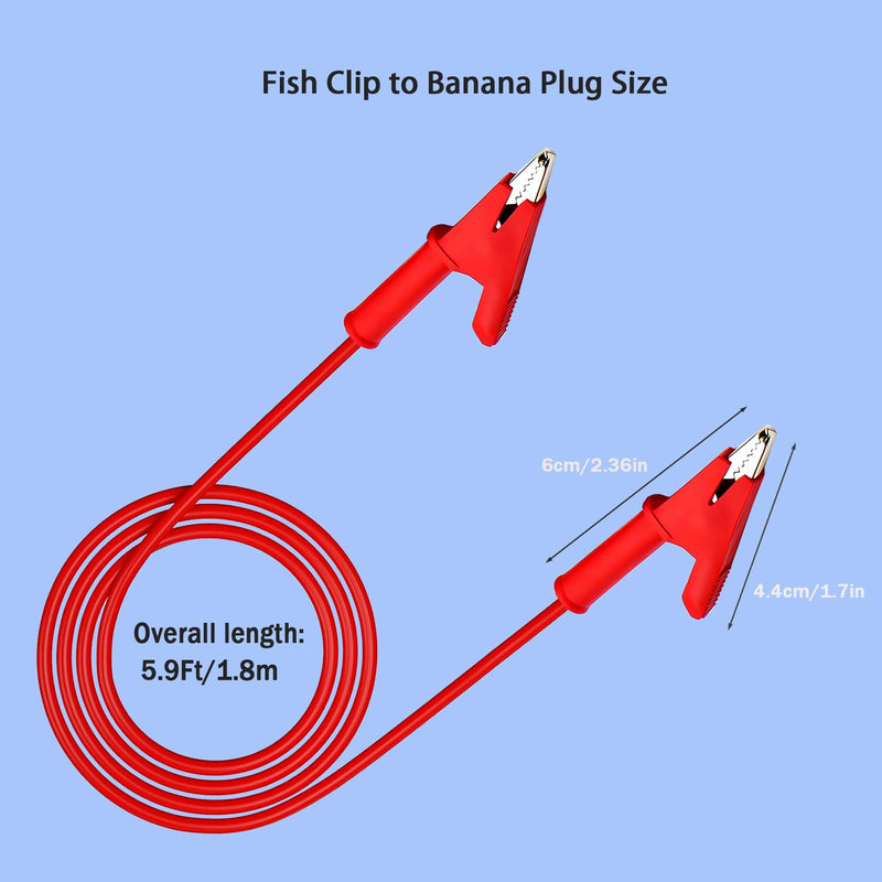 12 Gauge Jumper Wires with Alligator Clips Alligator Clip Leads with Wires | 5.9Ft 2PCS Short Alligator Clip to Short Alligator Clip Leads for Multimeters, Battery Testing Clip-Clip 12AWG 5.9Ft 2PCS