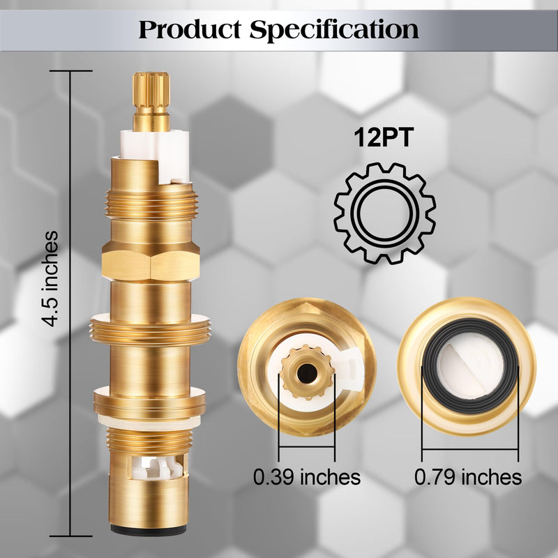 Dreyoo Ceramic Disc Cartridge Replacement for 910-030, Shower and Faucet Stem Compatible with Price/Pfister, Shower Valve Faucet Cartridge Brass Construction (2 Pack) 2