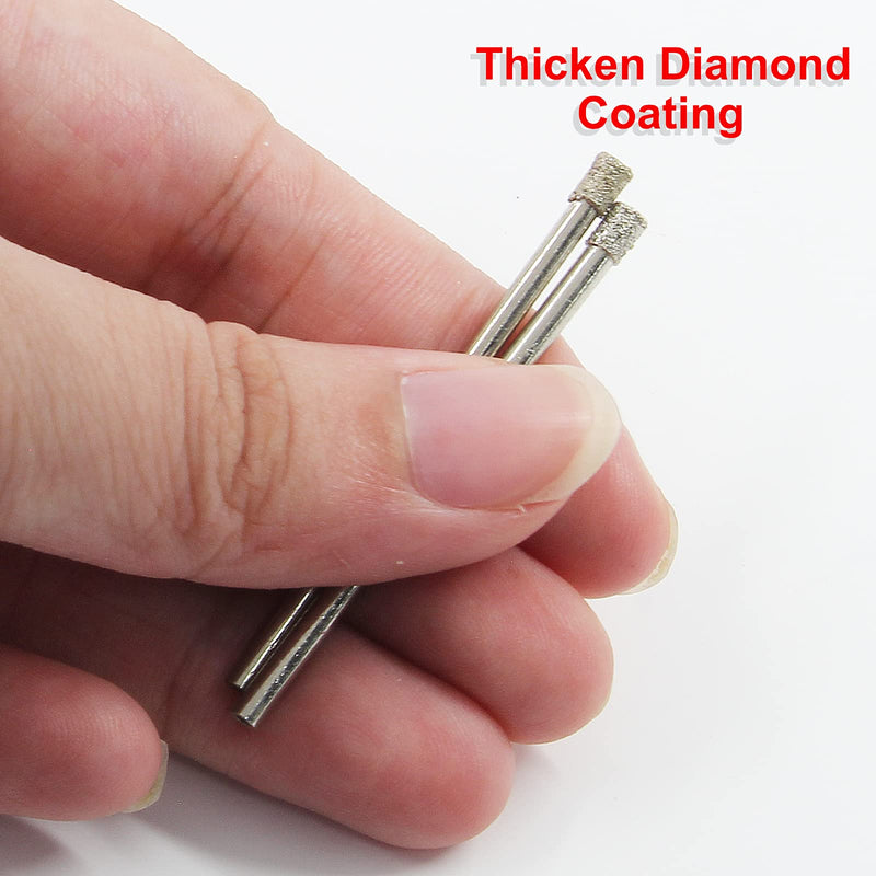 Luomorgo 12Pcs 3mm/1/8 inch Diamond Hole Saw, 1/5 inch Cutting Depth Diamond Diamond Drill Bits for Glass Ceramic Marble Porcelain Tile Granite Quartz Gemstone 12Pcs, 3mm / 1/8 inch