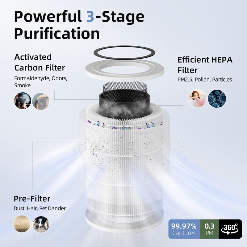 AromaRoom True HEPA Replacement Air Purifiers Filter 2 Pack, Odors, Smoke