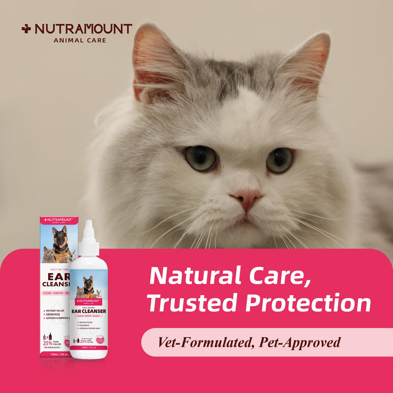 Ear Cleanser 150ml/5 fl.oz for Dogs, Cats and Livestock Cleanses Ear Canal Reduces Ear Odor Twin Pack 2 Pieces