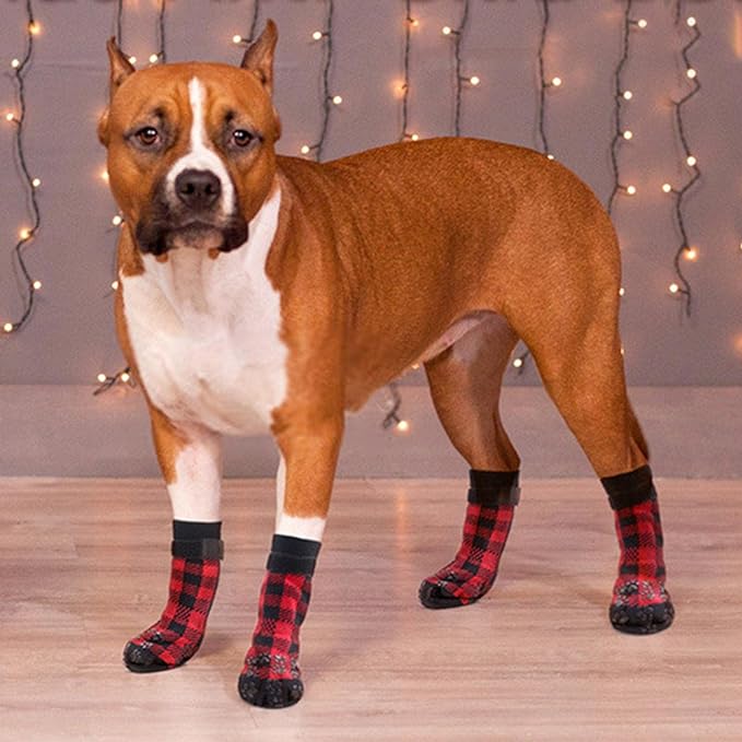 Anti-Licking Socks - Double Sided Anti Slip Dog Socks | Indoor Double Sided Pet Paw Protector, Dog Socks for Hardwood Floors, Adjustable Straps - NewNest Australia