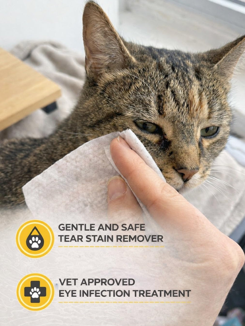 Dr. Oakley Dog Eye Wipes Cleaner for Dogs & Cats, Tear Stain and Facial Daily, Natural Vet-Recommended Dog Eye Treatment