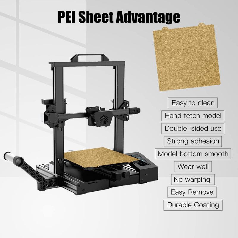 Double Sided Textured PEI Sheet for Voron 2.4,355x355mm/13.9x13.9inch,Flexible Spring Steel Build Platewith Magnetic Base for Voron 2.4 350,Sovol SV03, RepRap 3D Printer.