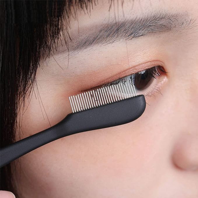 Yes107 (TYPE-A) Eyelash Comb, 2 Pieces, Mascara Comb, Stainless Steel Makeup Type, Folding Type, Mascara, Eyebrow Comb, Eyelash Comb, Makeup Brush, Eyebrow Brush, Eyelash Brush, Screw - NewNest Australia