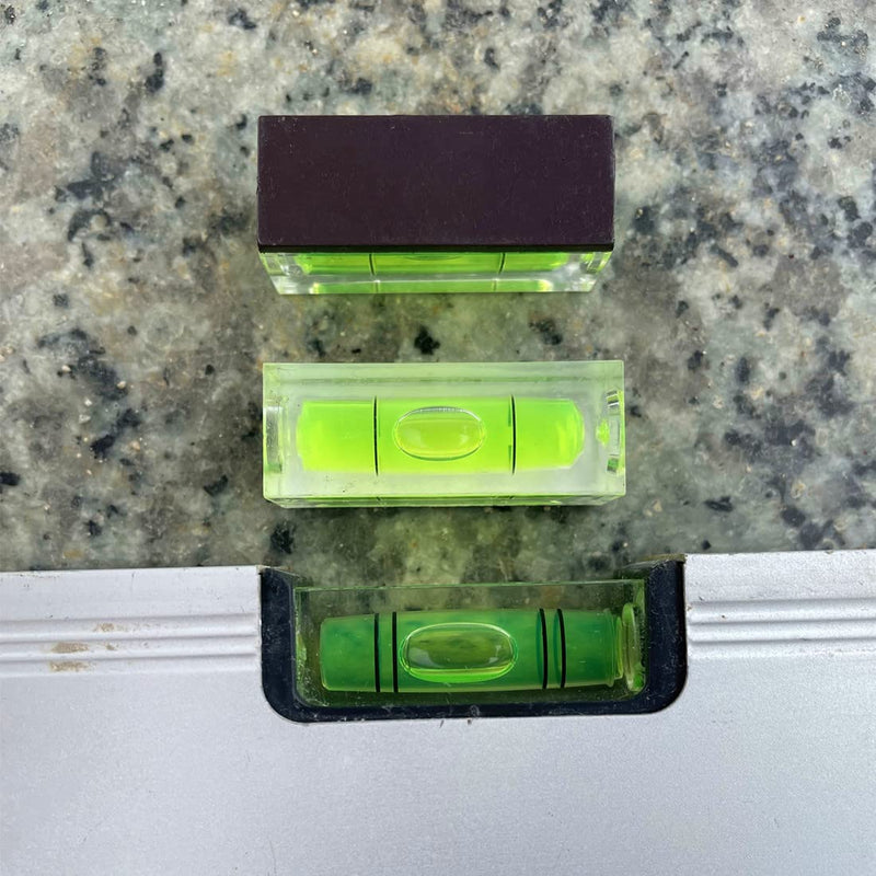 3Pcs Small Square Magnetic Spirit Levels Set Precision Bubble Level Mini Horizontal Bubble Measuring Tool (15x15x40mm, Magnetic)
