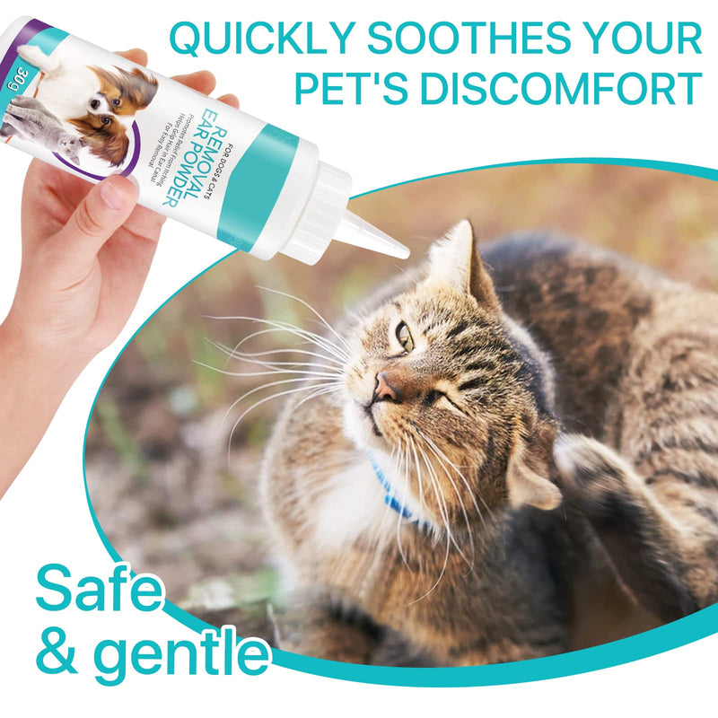 Dog Ear Cleaner, Upgraded Dogs & Cats Ear Powder for Easy Hair Removal, Pets Ear Infection Relief, Soothes Itchy Ears & Relieve Scratching (1)