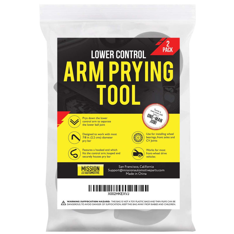 Mission Automotive 2 Pack Lower Control Arm Prying Tool - Works For Most Front-Wheel Drive Vehicles - Get The Job Done Right - Turns A Two Man Job Into A One - Works With 7/8" Diameter Pry Bar