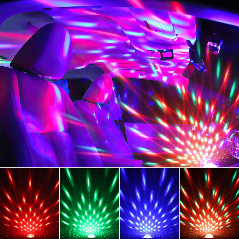 Mini Disco Ball Lights,Rechargeable Party Lights,Sound Activated RGB Strobe DJ Lights, Portable Battery Operated for Outdoor Indoor,Home Room Dance Parties Birthday 2025 New Year Gifts for Kids Small