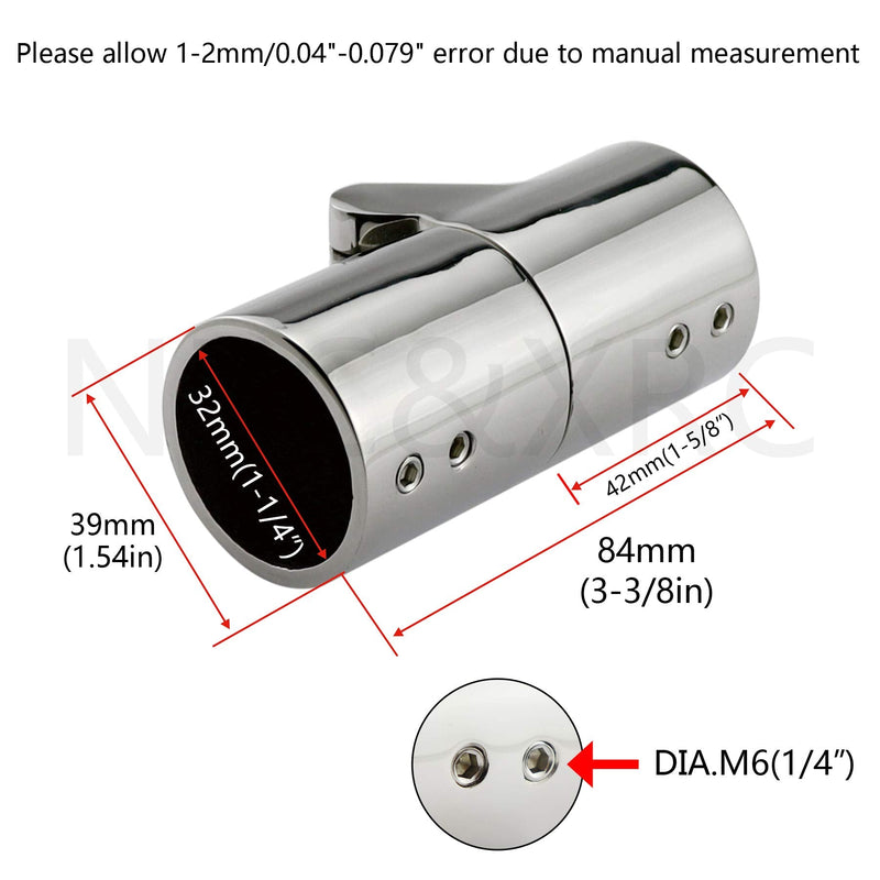 NRC&XRC 316SS Marine Grade Boat Handrail Fitting -Boat Pipe Connector,Folding Swivel Coupling Tube Joint Connector for 1-1/4" (32MM) O.D.Tube/Pipe （1PC） 1PC