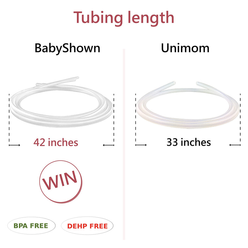 BabyShown Tubing Compatible with Unimom Pump, Unimom Allegro, Unimom Minuet and Unimom Mezzo Pumps; BPA Free, DEHP Free; Not Original Unimom Pump Parts, Can Replace Unimom Tubes; Made by BabyShown