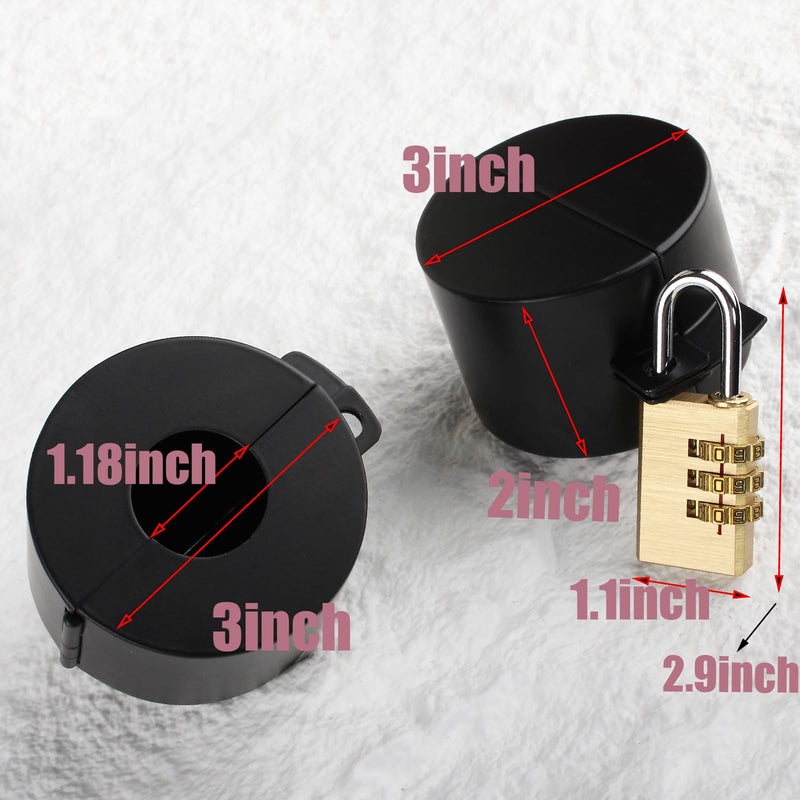 Door Knob with Lock，Without Drilling Door Handle Lock， (Black with Lock from Outside Prevents Turning of Door Knob and Access to Keyhole,for Apartment Evictions，Dementia Patients,Childproof Black