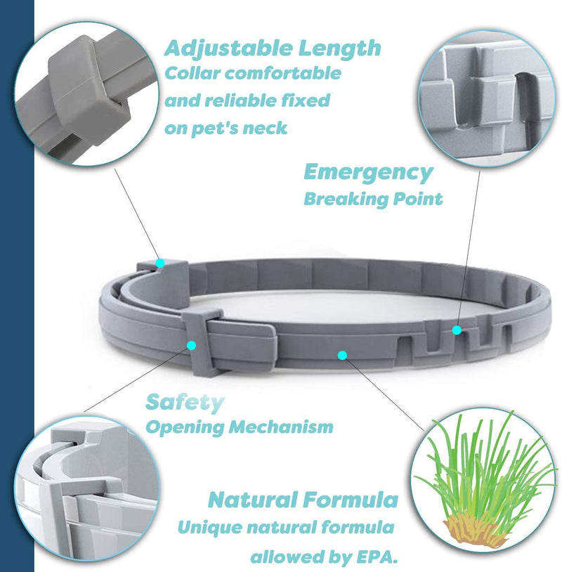 Flea and Tick Collar for Dog, Made with Natural Plant Based Essential Oil, Safe and Effective Repels Fleas and Ticks, Waterproof, 12 Months Protection, 13.8 in Fits Small Dog (2 Packs) - PawsPlanet Australia