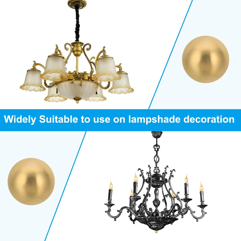PATIKIL 17.5mm Brass Ball Lamp Finials Caps Knob, 2 Set Lamp Shade Decoration Screw Cap Nuts for Furniture Lighting