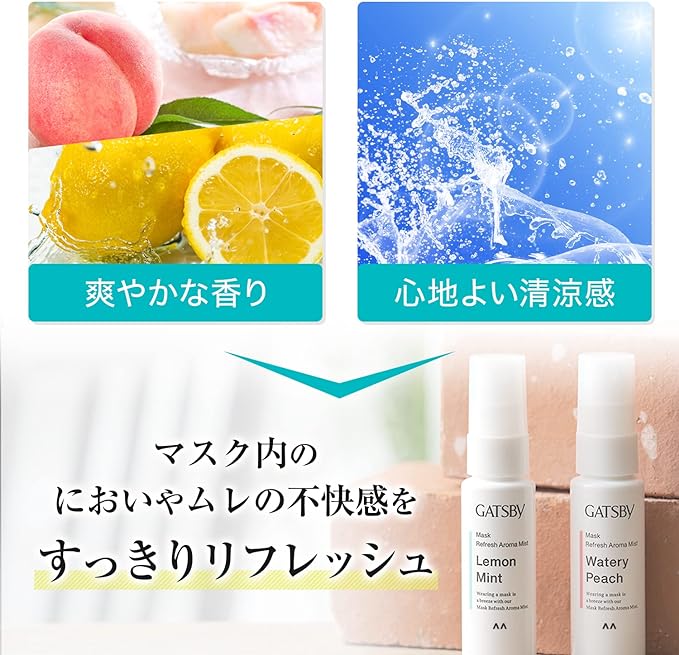 GATSBY Mask, Refreshing Aroma Mist Mask, Disinfectant, Portable, Mask, Disinfecting Spray, Mask, Aroma, Lemon Mint Scent, 1.0 fl oz (30 ml) - NewNest Australia