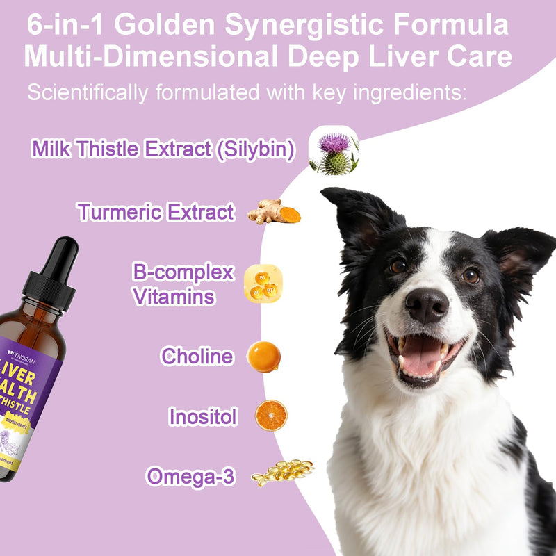 Milk Thistle for Dogs Liver Health & Detoxification, Vet Approved | Especially beneficial for senior dogs & cats, Repairs Damaged Tissue, Prevent Fat Buildup, Metabolic Capacity