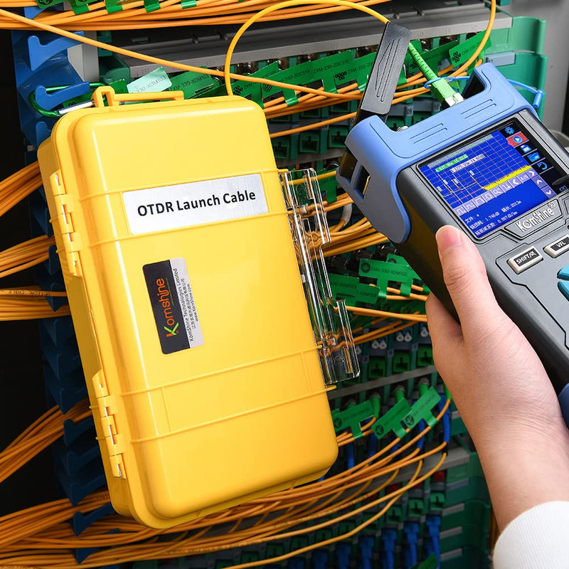 SC UPC-LC UPC OTDR Launch Cable Box G652D Cable Fiber Singlemode 9/125, OTDR Launch Box Optical Fiber Test Extension Line Single Mode Dead Zone Eliminator 1KM 1310/1550nm KFLC-1-SC UPC-LC UPC