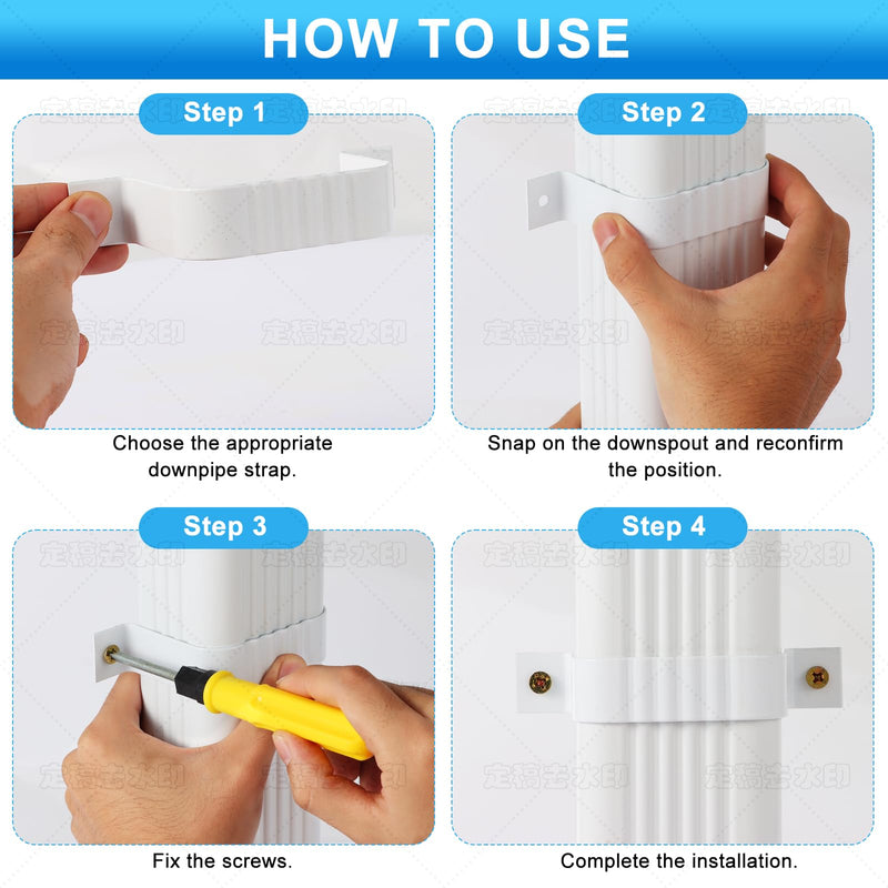 Downspout Strap 3x4 Leader Strap 3x4 6pcs (White)