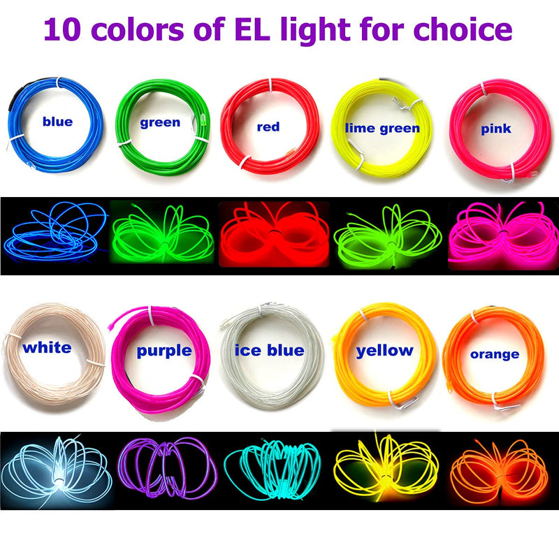 Blue 5m El Wire, Portable Neon Wire Cuttable Glowing Neon Lights for DIY Decoration Blue