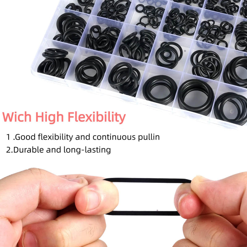400 Pcs Rubber O-Rings Assortment Kit, 24 Sizes O Rings Assortment Rubber O-Ring Sealing Seal Assortment Set for Faucet, Hose, Automotive Repair, Plumbing, Gas, O Rings Kit