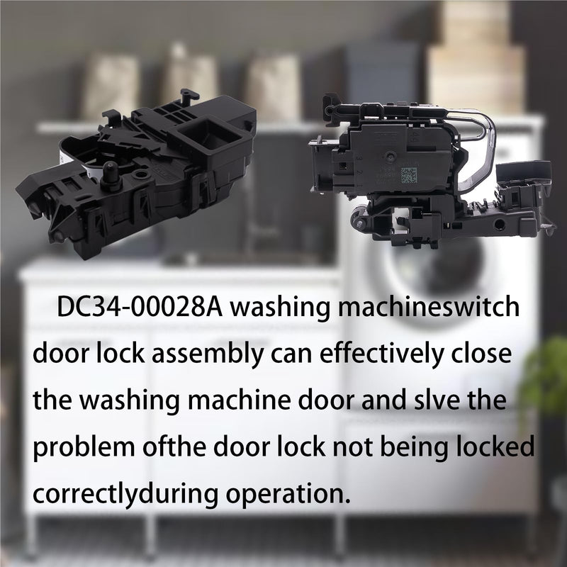 OEM DC34-00028A Washer Switch Door Lock Compatible with Samsung | Replace DC34-00028A Door Lock Latch For WF45R6300AV WF45R6100AW 4975290 PS12740237