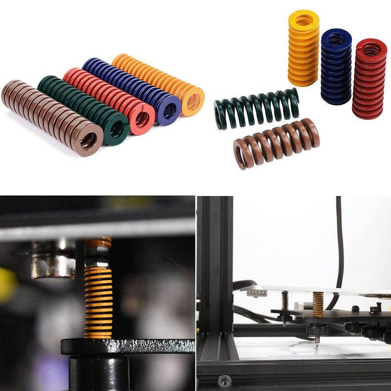 Yinpecly 3D Printer Die Spring 20mm OD 10mm ID 25mm Long Spiral Stamping Light Load Compression Mould Die Spring Yellow 1PC 20-10-25mm 1