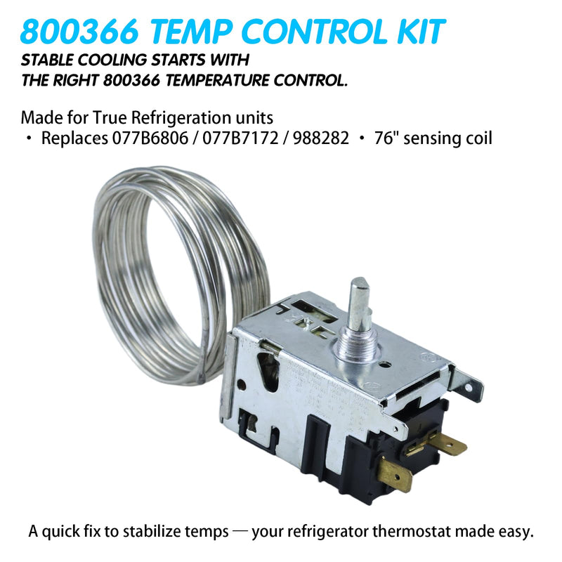 800366 077B6806 077B7172 988282 Refrigeration Temperature Control Kit | For True commercial refrigeration equipment; replacement temperature control thermostat.