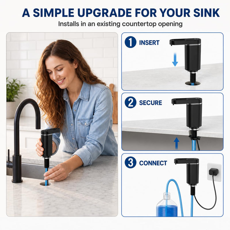 APEKX Automatic Touchless Dish Soap Dispenser for Kitchen Sink. Black