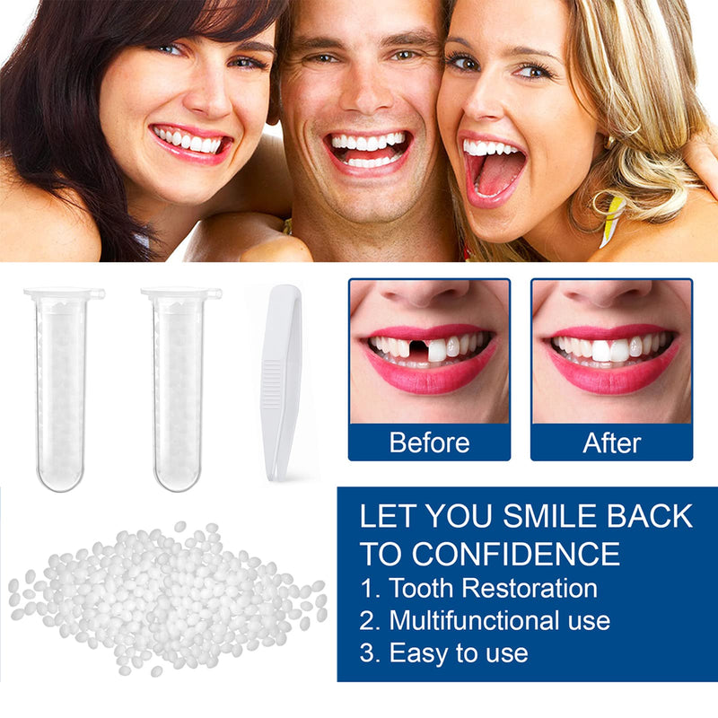 56 Pieces False Teeth, 2 Sets Whole Teeth Synthetic Polymer Denture Teeth, 23 Shade A3 Upper + Lower Dental Materials for Replacement, DIY, or Halloween