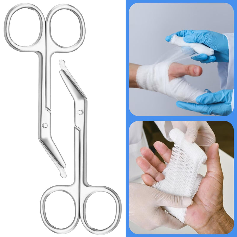 2 Pcs Ostomy Scissors Bandage Nursing Supplies Premium Stainless Steel Grade Surgical Curved Scissors for Ostomy Care Colostomy Urothrostomy Home Doctors Care (Silver) 2