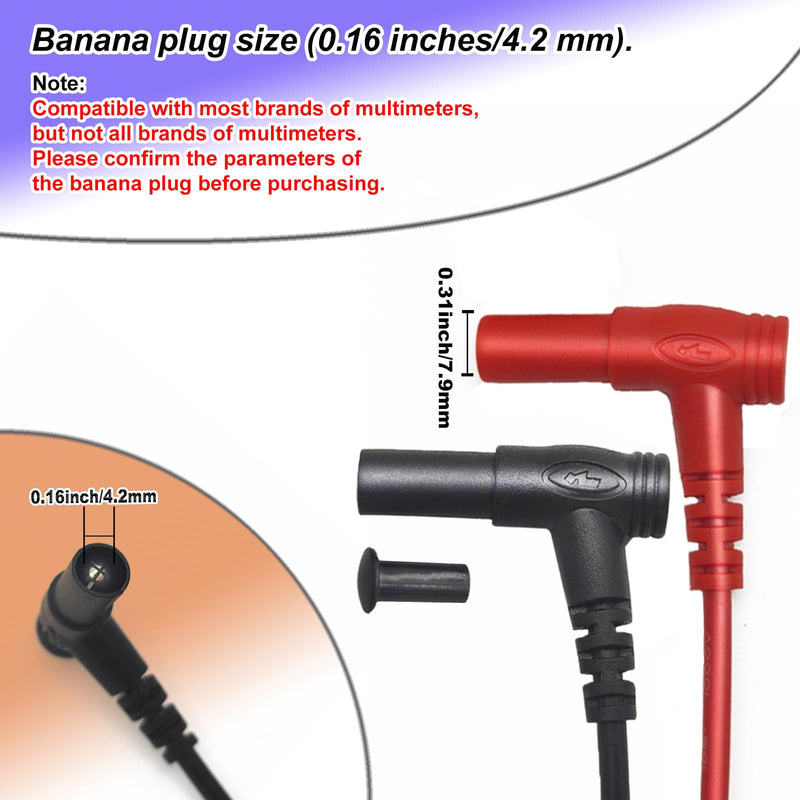 2 Pack Eiranoly Professional Multimeter Test Leads 1000V 20A, Test Leads Kit, Ultra-Sharp Gold-Plated Probes, Silicone Meter Leads for Fluke, AstroAI, Klein Multimeter & Automotive Testing (Upgraded) 2