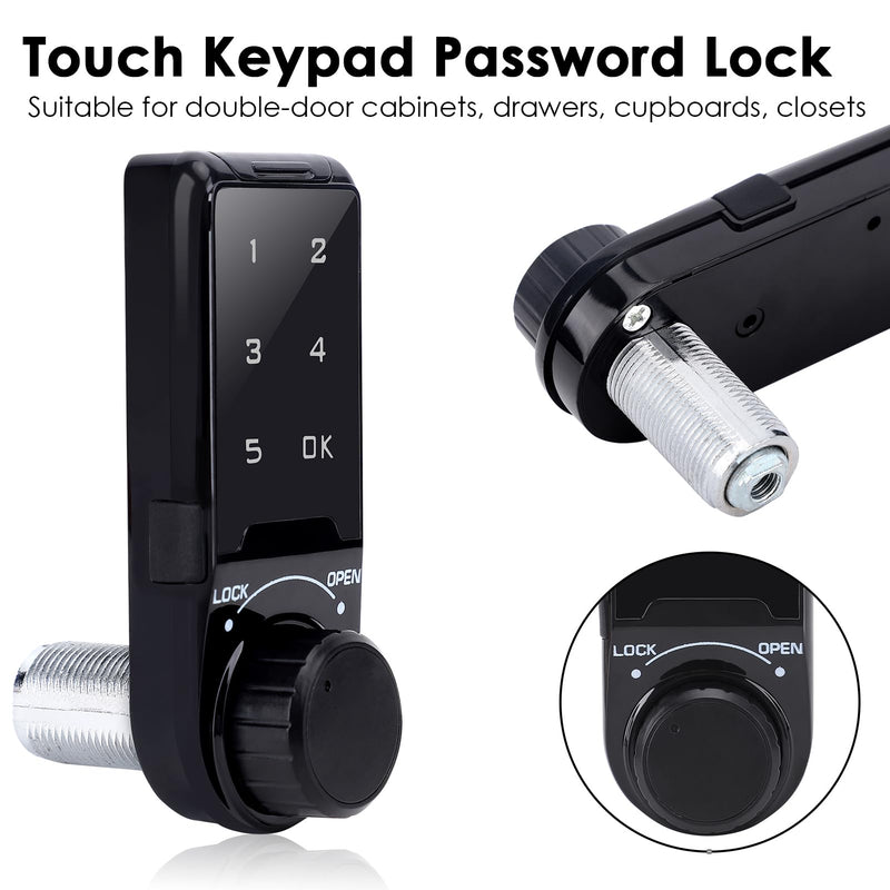 Electronic Cabinet Deadbolt Lock, Code Security Lock, Drawer Locks, Digital Locker Keypad Lock Touch Password Keyless Entry Key Access for Furniture, Hotel, Company, Factory (L=20) L=20